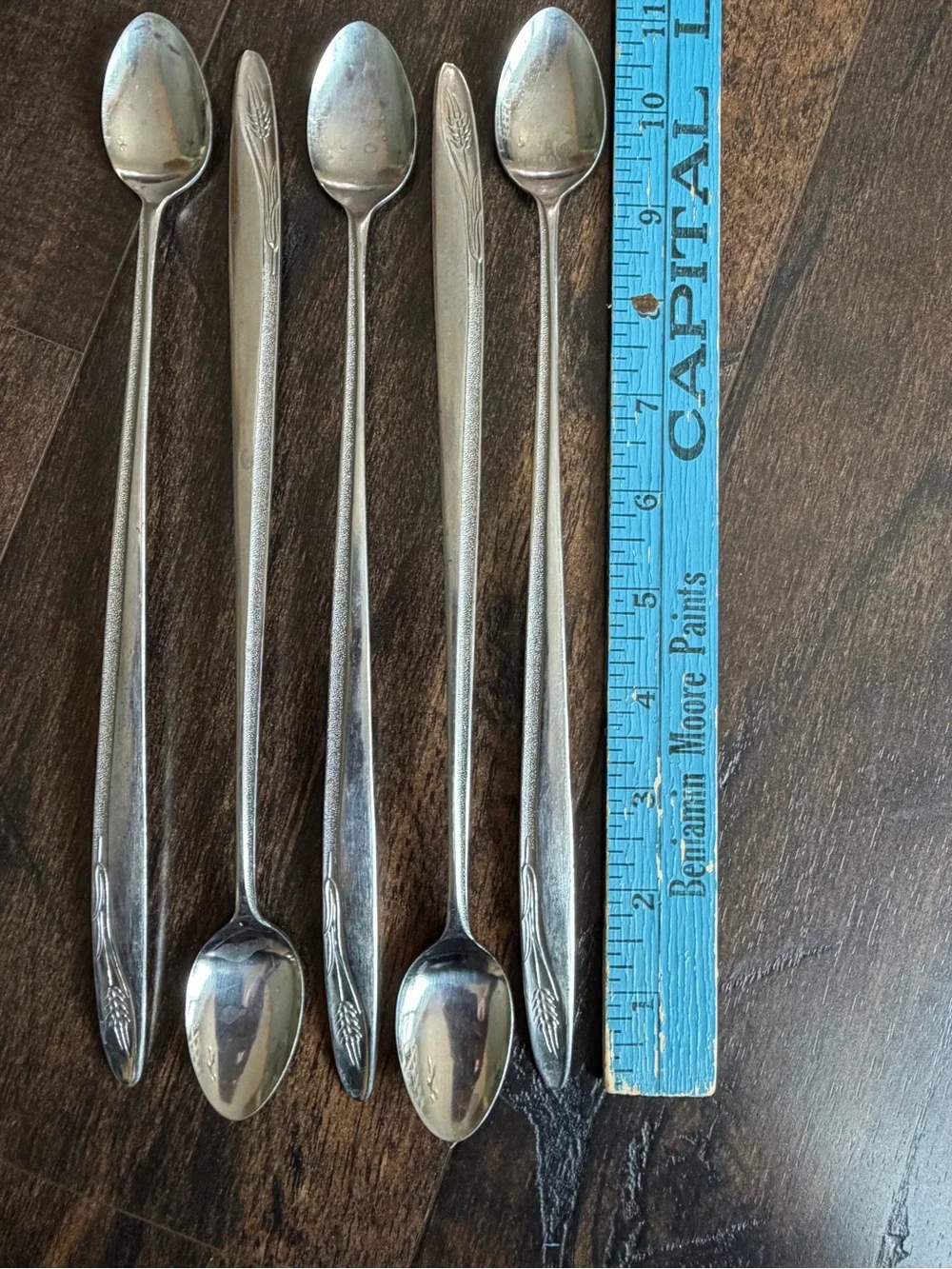 Stainless Steel Long Handle Dessert Spoons - Set of 5